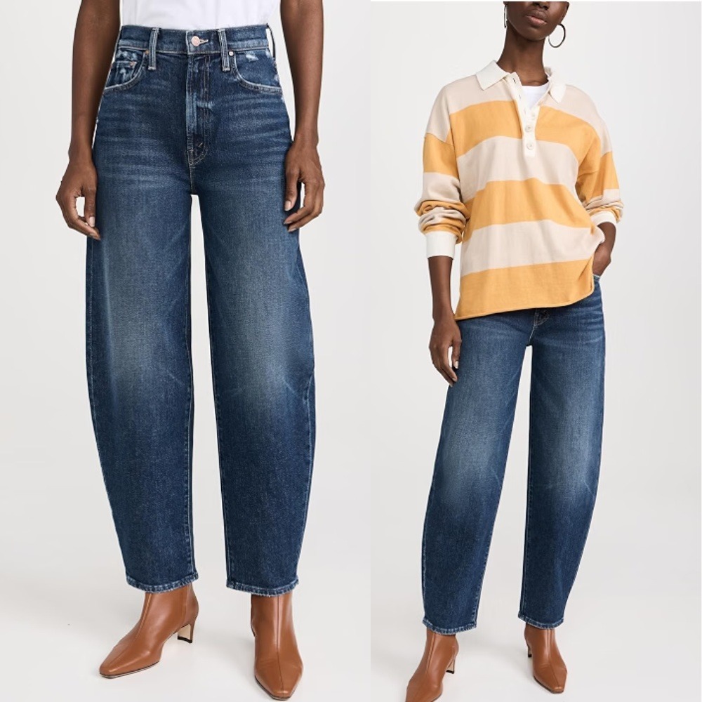 Mother The Curbside Flood Jeans Yee Haw High Rise Wide Leg 28 Distressed